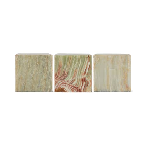 Table d\'appoint Onyx Marble Block / 35 x 35 x H 35 cm - HK LIVING - Marbre Onyx - Marbre, MDF