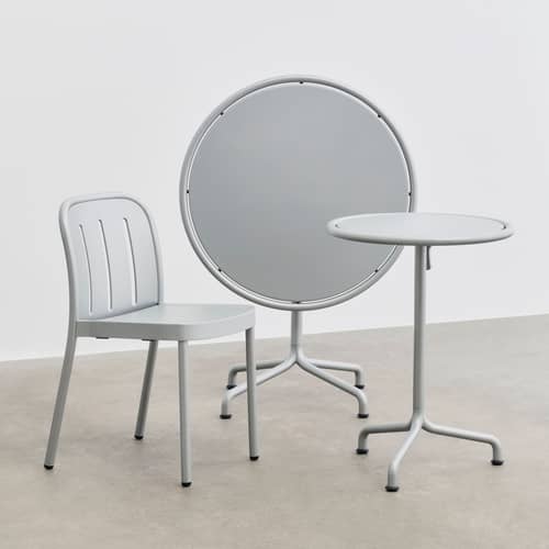 Table ronde Deville métal gris / Ø 55 cm - Hay - Gris argent - 