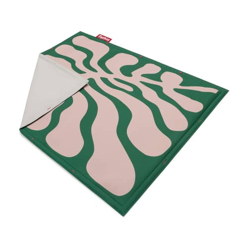 Tapis d\'extérieur Flying Carpet / 180 x 140 cm - Rembourré - Fatboy - Herbal / Vert & rose - Mousse, Polyester recyclé