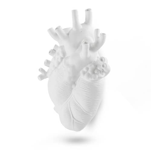 Vaso Love in Bloom Giant materiale plastico bianco Gigante / Cuore umano - Resina / H 60 cm - Seletti - Bianco - Resina