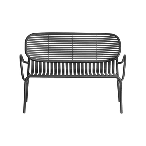 Banquette Week-End / Aluminium - L 114 cm - Petite Friture - Noir - Aluminium thermolaqué époxy
