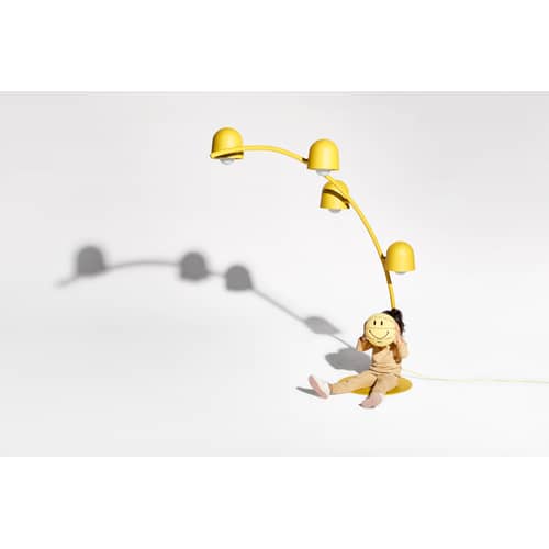 Lampadaire Big Lebow / H 234 x L 186 cm - 4 abat-jours orientables / Métal - Fatboy - Jaune - Acier, Aluminium