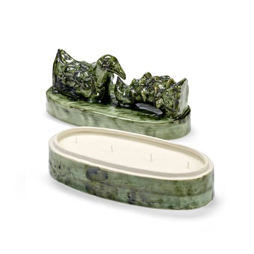 Bougie parfumée Allure Large céramique vert / 26,6 x 12,5 x H 17 cm - 4 mèches - Serax - Vert - Céramique, Cire de soja