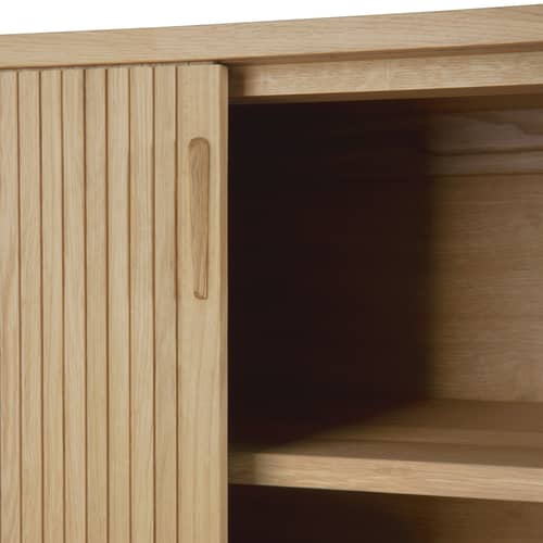 Buffet Roller Max bois naturel / l 224 x H 80 cm - Ethnicraft - L 224 cm - Chêne massif huilé, Métal