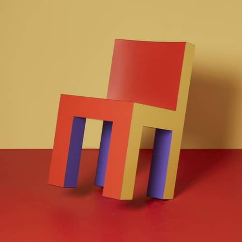 Tagadà Chair Chair wood multicoloured - STAMULI - Purple / Yellow / Red - HPL laminate, Plywood