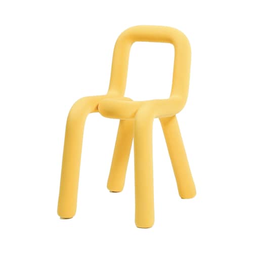 Chaise rembourrée Bold tissu jaune - Moustache - Jaune - Acier, Mousse, Tissu
