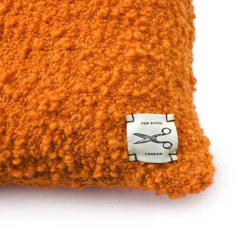 Coussin Bobble jaune / Tissé main - 45 x 45 cm - Tom Dixon - Ocre - Laine bouclée recyclée, Polyester recyclé
