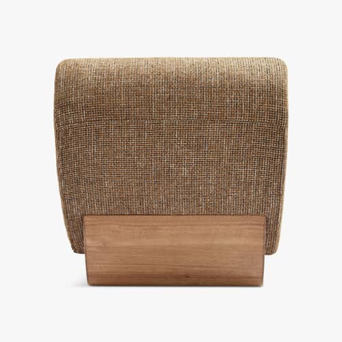 Fauteuil rembourré Cozy tissu marron / Modulable - NV GALLERY - Caramel / Bois blond - Bois massif, Mousse haute densité, Tissu Tweed