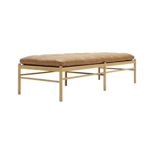 Dormeuse OW150 / Ole Wanscher - 1963 - CARL HANSEN & SON - Méridienne & matelas / Chêne savonné &  Cognac (cuir Sif 95) -  Duvet, Chêne massif savonné, Cuir, Mousse