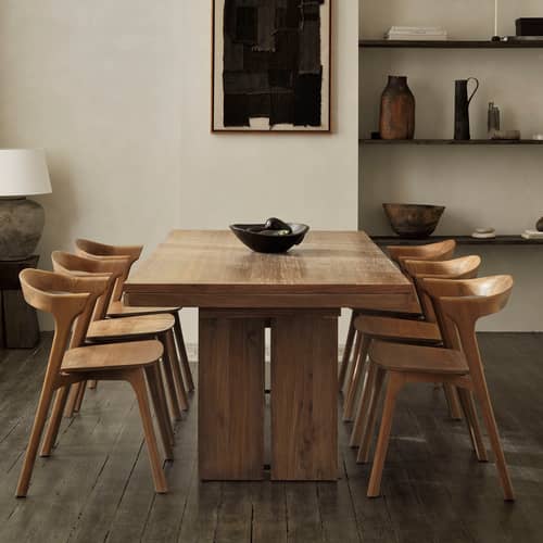 Double Extending table wood brown / L 200 to 300 cm - 8 to 12 people - Ethnicraft - Teak - Solid teak