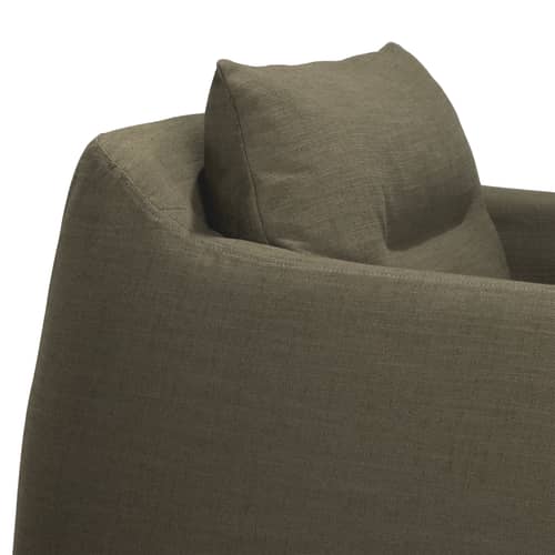 Fauteuil rembourré Weave tissu vert - Ethnicraft - Vert -  Plumes, Contreplaqué, Mélange de lin, Mousse
