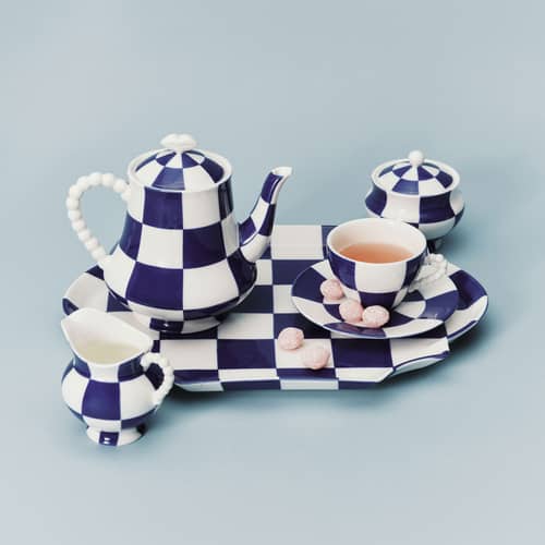 Piatto di portata Fête des Bêtes ceramica blu / 36,6 x 26,5 cm - Serax - Blu e Bianco - Porcellana smaltata