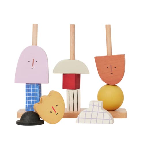 Jouet à empiler Character bois multicolore / Bois FSC - L 17 x H 20,6 cm - Ferm Living - Multicolore - Hêtre