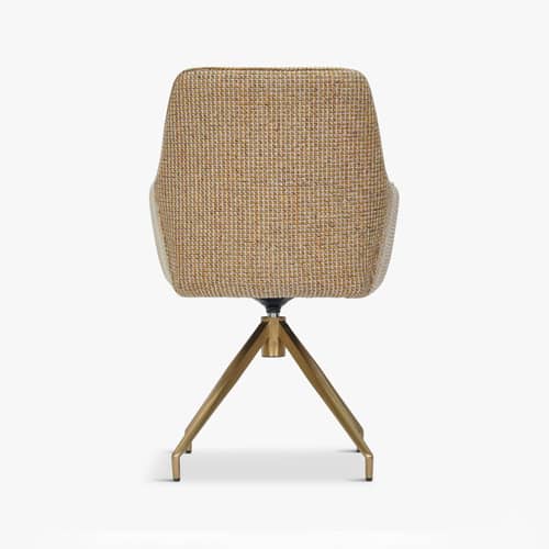 Poltrona girevole Kingscross tessuto giallo - NV GALLERY - Giallo / Ottone spazzolato - Acciaio inossidabile, Schiuma ad alta densità, Tissu Tweed