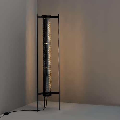 Lampada a stelo Monceau metallo nero / H 154,5 cm - SAMMODE STUDIO - Carbone - Acciaio verniciato, Alluminio, policarbonato