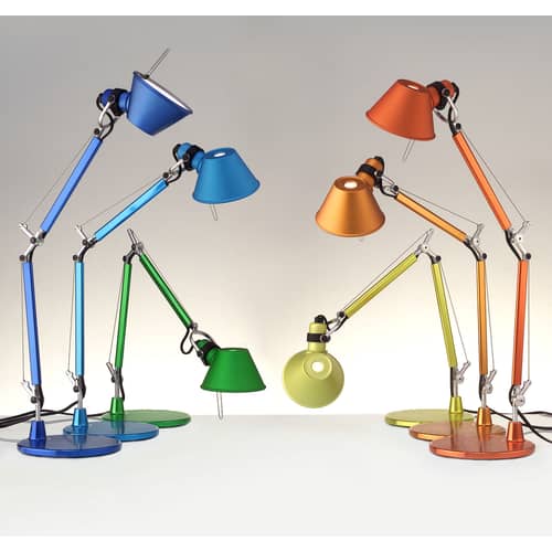 Lampe de bureau Tolomeo Micro métal bleu / 1987 - Artemide - Bleu anodisé - Acier, Aluminium