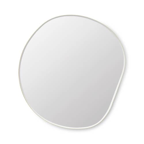 Miroir mural Pond XL or métal / 87 x 94 cm - Ferm Living - Laiton - MDF peint, Verre, Zinc plaqué laiton