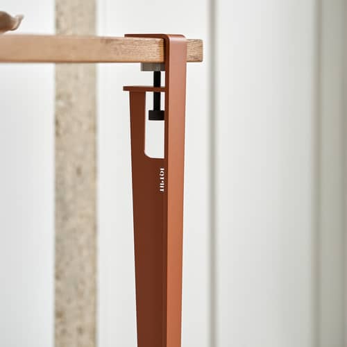 Piede  metallo rosso con morsetto / H 75 cm / Per creare tavoli e scrivanie - TIPTOE - Rosso mandarino - Acciaio termolaccato