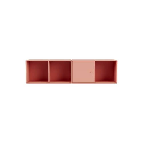 Rangement mural Line bois rose / L 139.2 x P 30 cm H 35.4 cm - MONTANA - Rhubarb 151 - MDF laqué