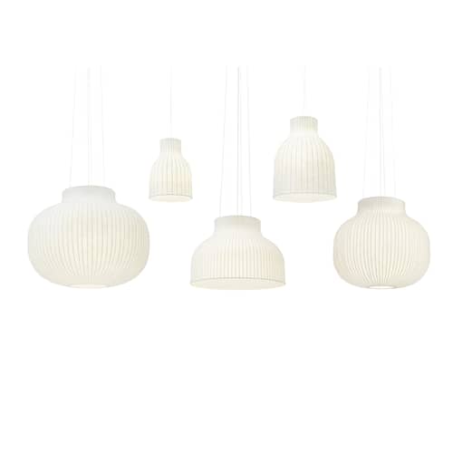 Sospensione Strand Closed tessuto bianco / Ø 60 - Resina cocon - Muuto - Ø 60 cm - Acciaio, Resina cocoon