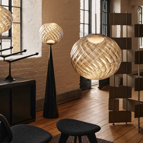 Suspension Whirl Large / LED - Ø 45 cm - Tom Dixon - Argent - Polycarbonate semi-métallisé