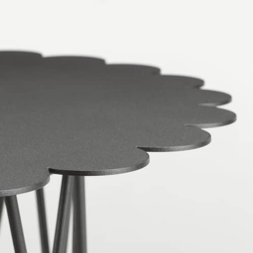Table basse Flower Small métal gris / By Alexander Girard, 1977 - Ø 60 cm - Vitra - Anthracite - Acier laqué époxy