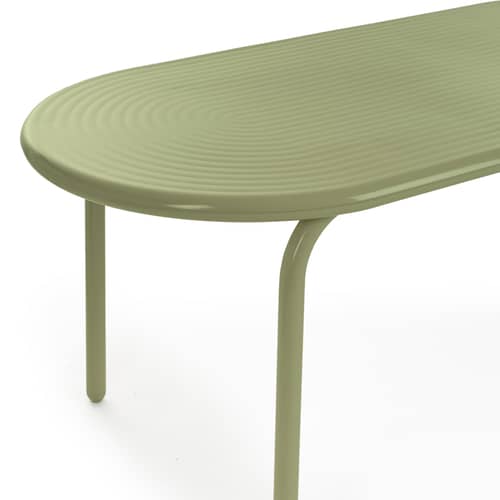 Table ovale Groove métal vert / 186 x 86 cm - Tom Dixon - Vert mousse - Aluminium