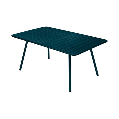 Table rectangulaire Luxembourg métal bleu / 165 x 100 cm - 6 à 8 personnes - Fermob - Bleu Acapulco - Aluminium laqué
