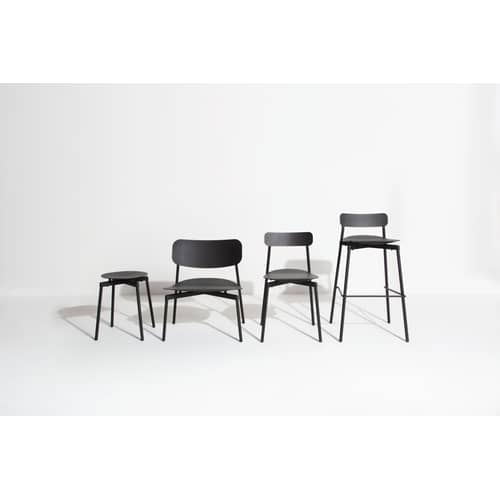 Tabouret haut empilable Fromme / H 75 cm - Aluminium - Petite Friture - Noir - Aluminium