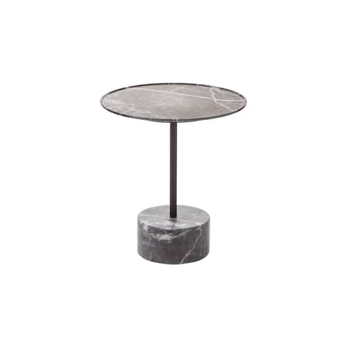 Tavolino 9 pietra grigio / Ø 40 x H 49 cm - Piero Lissoni, 2014 - CASSINA - Marmo grigio / Antracite - Acciaio, Marmo