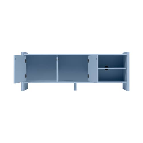 TV Möbel Rali holz blau / B 160 x H 58 cm - NOO.MA - Himmelblau - Holzfaserplatte