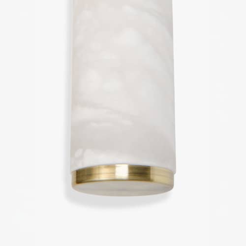 Cameron LED Wall light stone white / L 45 cm - Jade stone - NV GALLERY - Translucent Jade / Gold - Iron, Jade