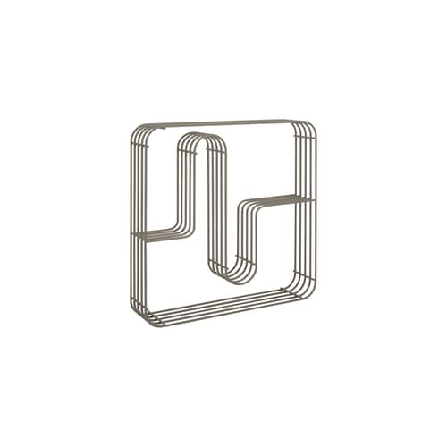 Wandregal Curva metall beige / Utensilien - 45,5 x 45,5 x T 9 cm - AYTM - Taupe - Stahl