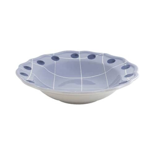Assiette creuse Quadri céramique violet / Ø 23 cm / Peint à la main - Bitossi Home - Lavande / Pois bleu - Porcelaine