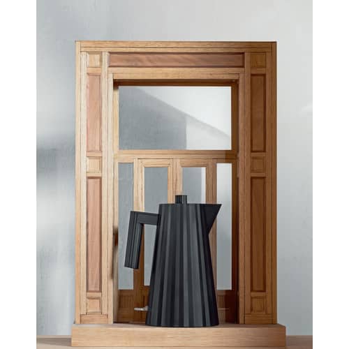 Bouilloire électrique Plissé plastique noir / 1,7 L - Alessi - Noir - Résine thermoplastique