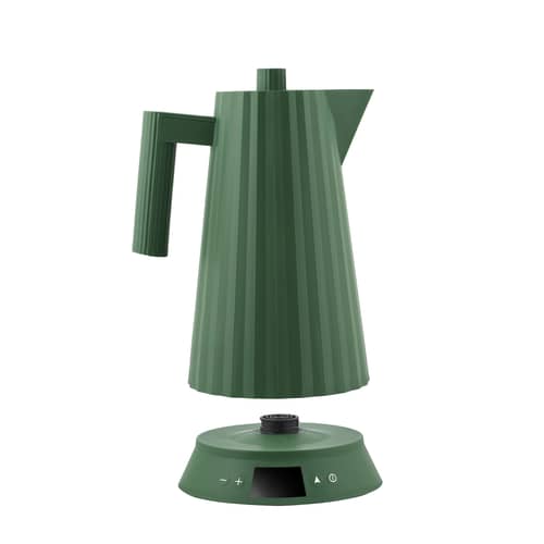 Bouilloire électrique Plissé plastique vert / 1,7 L - Contrôle de la température / Seconde vie - Alessi - Vert - Résine thermoplastique