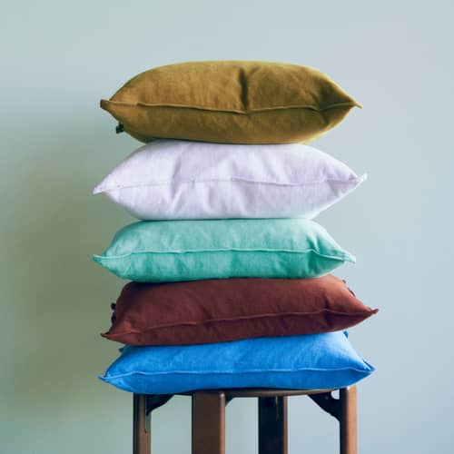 Coussin Linen tissu violet / 50 x 50 cm - Hay - Lavande -  Plumes, Coton, Lin