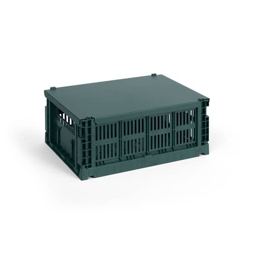 Couvercle  métal vert / Pour panier Colour Crate Medium 26,5 x 34,5 cm - Hay - Vert foncé - Acier