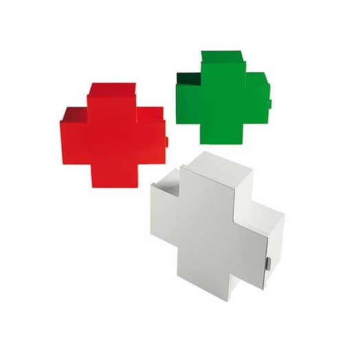 Cross Medicine cabinet metal red / Metal - 43.5 x H 45 cm / Thomas Eriksson, 1992 - Cappellini - Red - Metal