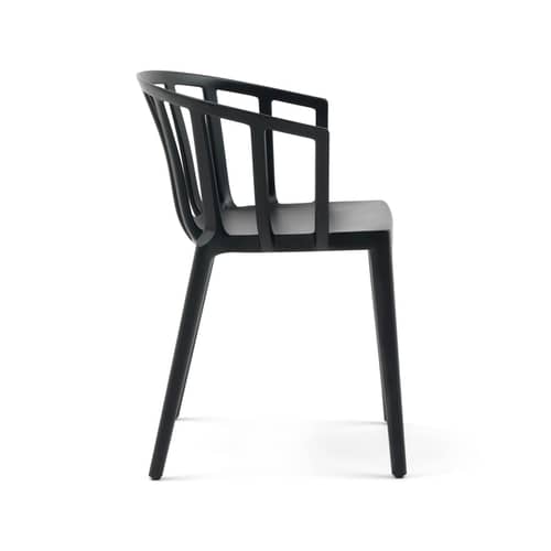 Fauteuil empilable Venice plastique noir - Kartell - Noir mat - Technopolymère thermoplastique recyclé