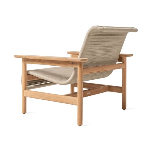 Fauteuil Tomus beige / Corde polypropylène - Vincent Sheppard - Beige / Teck - Corde polypropylène, Teck massif