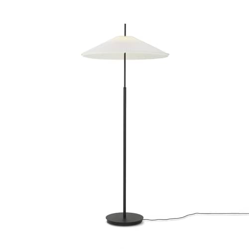 Nebra Floor lamp textile white / Swivel & height-adjustable - NEW WORKS - White & Black - Polyester fabric, Steel