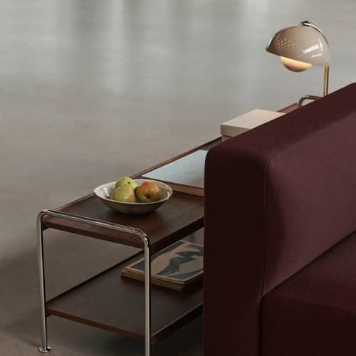 Lampe de table Flowerpot VP4 métal gris-beige / H 36 cm - By Verner Panton, 1968 - &tradition - Gris-beige - Acier