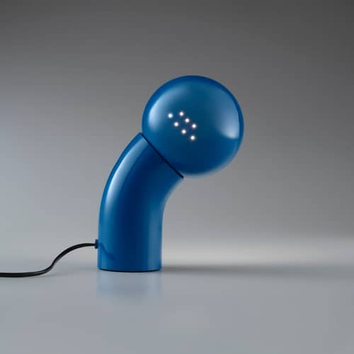 Lampe de table Pallino bleu / Réédition 70 - Orientable - Martinelli Luce - Bleu - ABS moulé, Aluminium