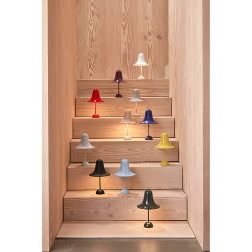 Lampe sans fil rechargeable Pantop Portable LED plastique rose / Verner Panton (1980) - Verpan - Rose poudré - Polycarbonate peint