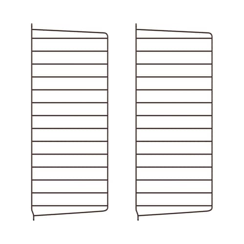 Lot de 2 montants muraux / H 75 x P 30 cm - String Furniture - Marron foncé - Acier laqué