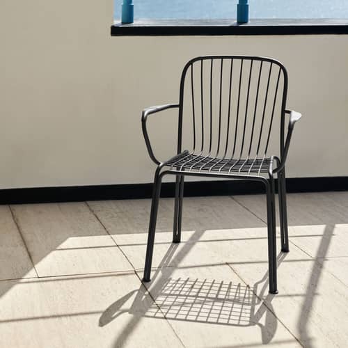 Poltroncina da pranzo Thorvald SC95 metallo nero - &tradition - Nero caldo - Acciaio