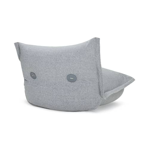 Poltroncina The BonBaron Slim tessuto grigio / INDOOR - Tessuto riciclato - Fatboy - Grigio (Tessuto bouclé) -  Micro-billes EPS, Fibra di poliestere, Fiocchi di schiuma, Tessuto bouclé riciclato