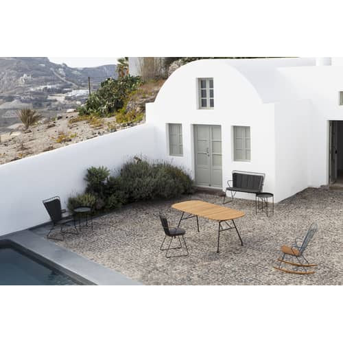 Rocking chair Paon métal blanc / bambou - Houe - Blanc - Acier revêtement poudre, Bambou