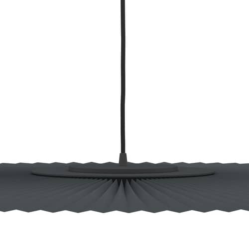Suspension Carmen Large tissu gris / LED - Ø 120 cm - Hartô - Gris ardoise - Métal peint, Textile contrecollé sur PET